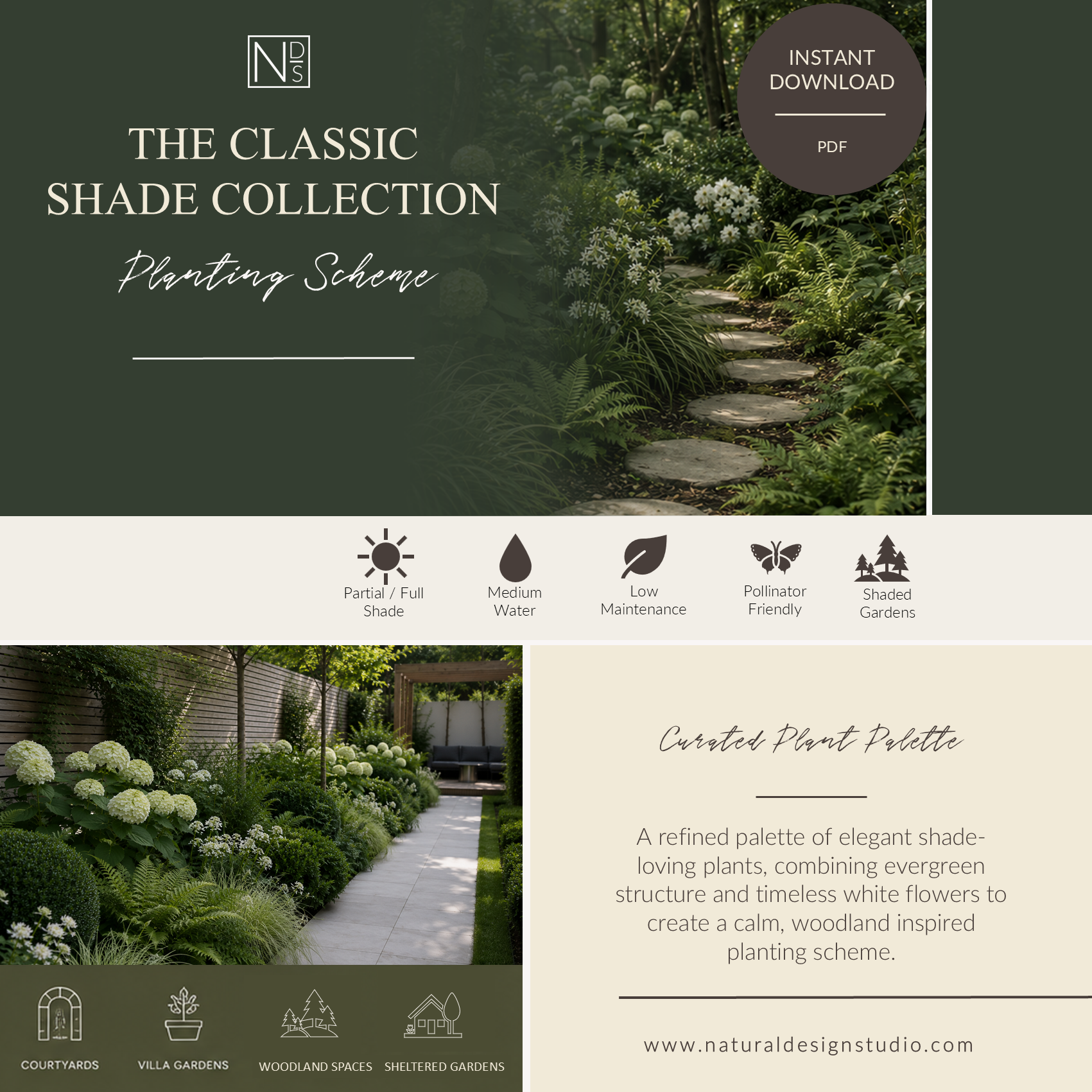 The Classic Shade Collection - Planting Scheme - Instant Digital Download