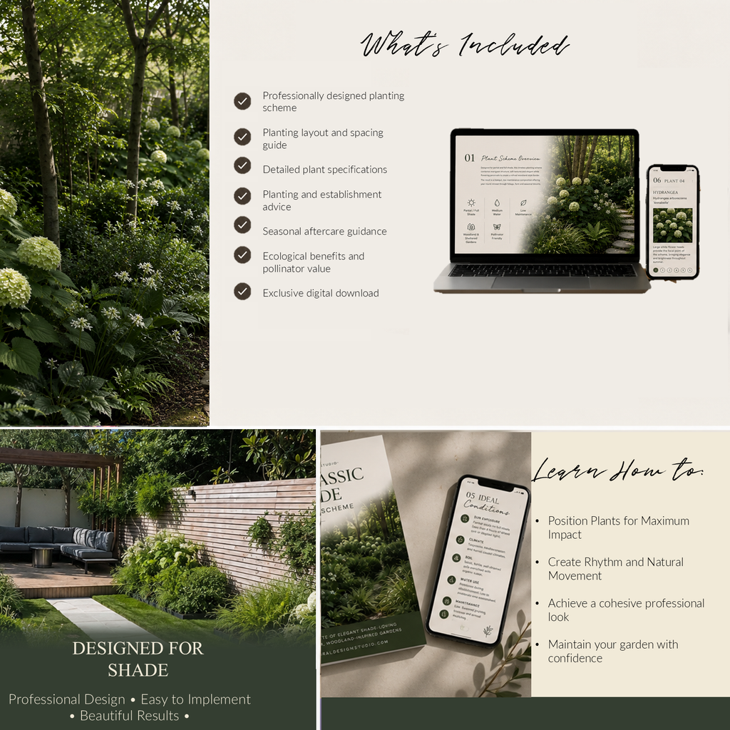 The Classic Shade Collection - Planting Scheme - Instant Digital Download